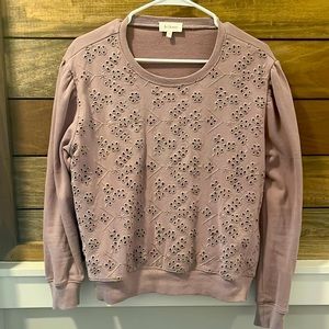 Eyelet sweatshirt, size M